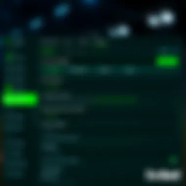 Visual representation of account settings on 1xbet