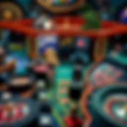 Diverse casino games layout