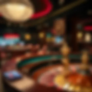 An elegant setup of a live roulette game in a modern casino.