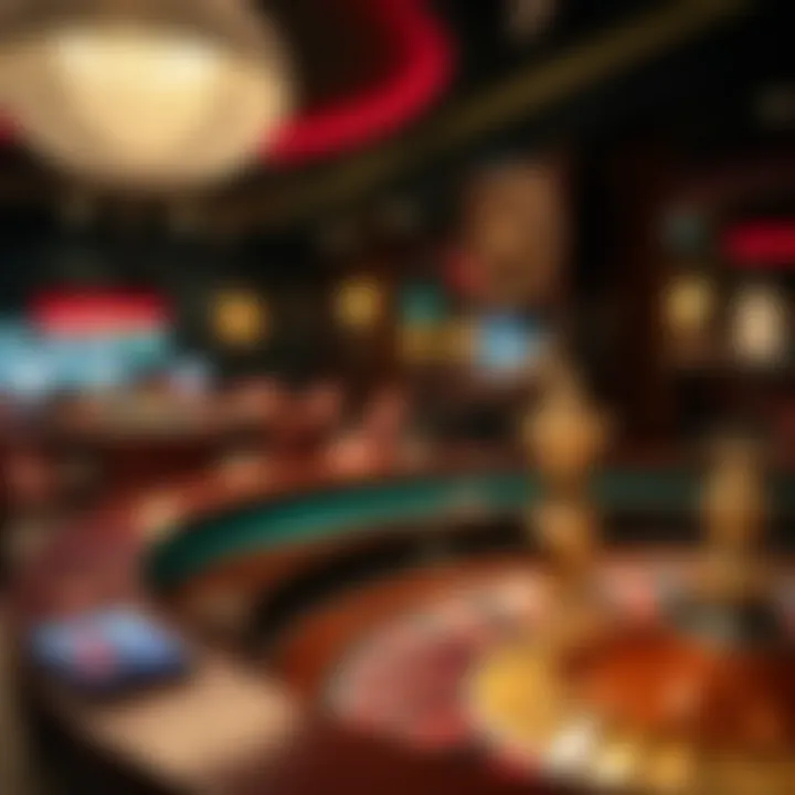 An elegant setup of a live roulette game in a modern casino.