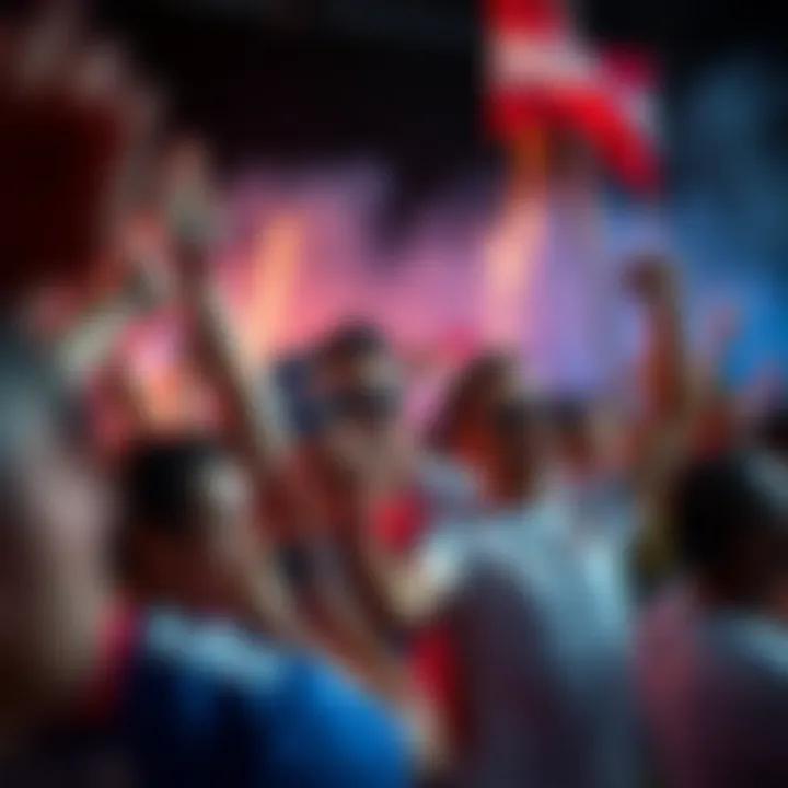 Costa Rican soccer culture and fans celebrating