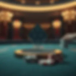 Concept illustration of cryptocurrency blackjack integration
