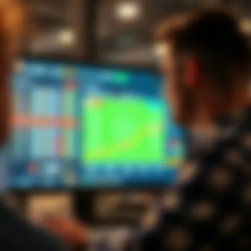 Strategic football betting analysis on a digital screen