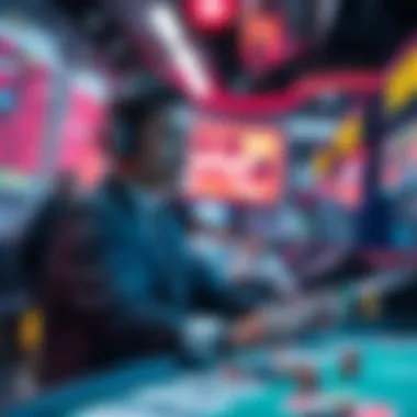 Futuristic Trends in Gambling A futuristic representation of emerging trends in the gambling industry.