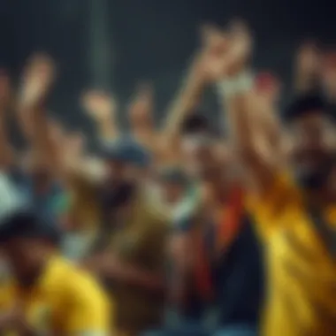Passionate cricket fans celebrating a match