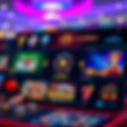 Illustration of online casino games interface