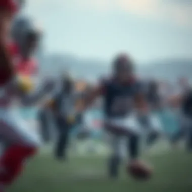 Dynamic action shot of a popular NFL team playing during a game