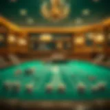 An elegant baccarat table setup