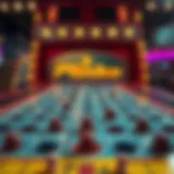 An overview of the Plinko game board with pegs and slots