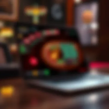 Screenshot of Online Roulette Game A laptop screen showcasing an online roulette game interface