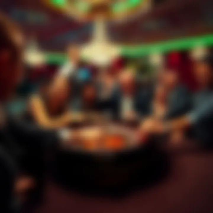 Casino Setting with Enthusiastic Roulette Players A joyful gathering of players enjoying a roulette game at a casino