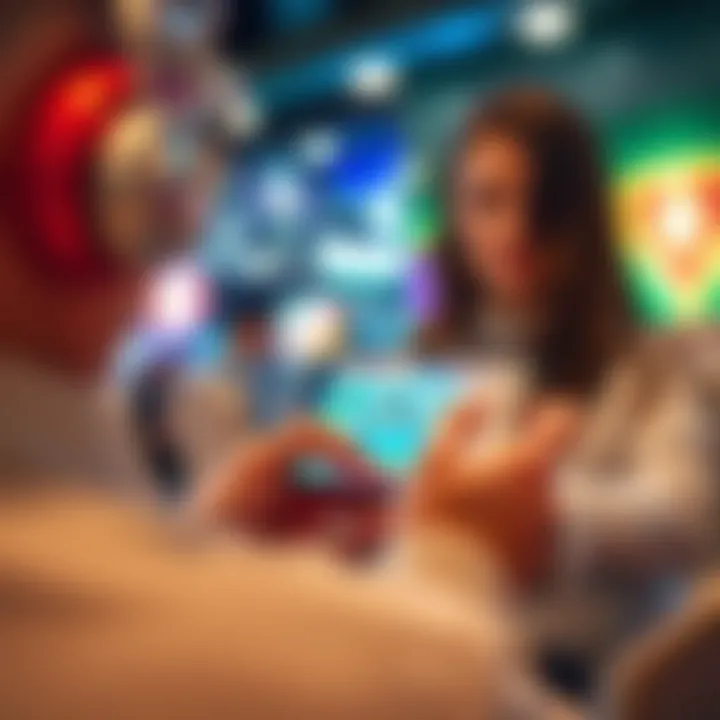 Convenience of Mobile Gaming Experience User engaging with a mobile casino game on a smartphone